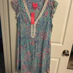 Lilly Pulitzer Vibrant Blue and Pink Mini Dress